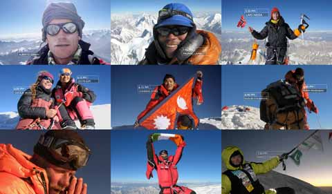 
K2 Summit Photos August 1, 2008 Include Lars Nessa, Cecilie Skog, Wilco van Rooijen, Gerard McDonnell, Marco Confortola - The Summit DVD
